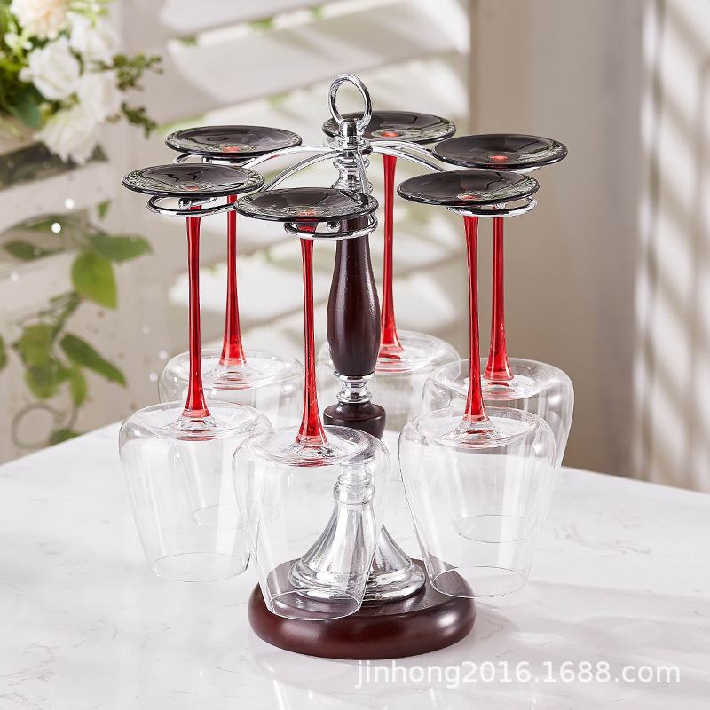 挂钩式红酒杯架摆件艺打孔轻挂架高脚杯免古典铁架子奢创意酒