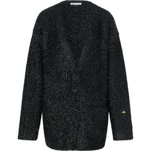 【折扣】Bella Freud 秋冬女慵懒风金属感针织开襟衫毛衣外套