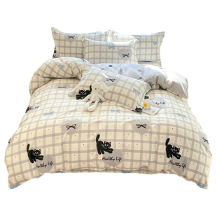 100全棉纯棉被套单件150x200x230cm单独被罩新款单人宿舍被单床单