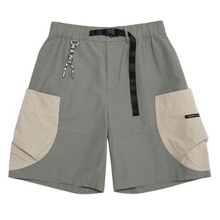 UrbanStandard畲族风户外山系拼接工装短裤男夏季撞色防撕裂裤子
