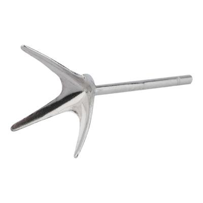 庭祥凯S925纯银4爪耳钉托DIY