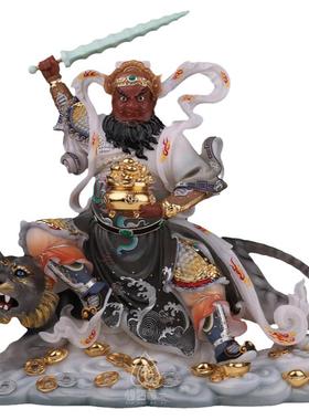 武财神赵公明神像汉白玉摆件