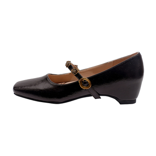 真皮~骄屿法式白色玛丽珍鞋女仙女风配裙子小香风一字带浅口单鞋