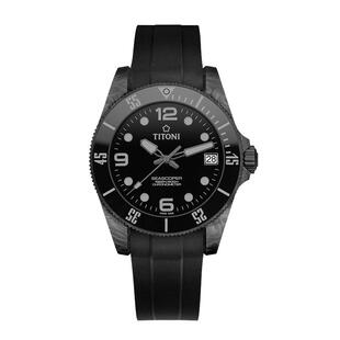 【新品限量款】Titoni瑞士梅花手表男士腕表碳纤维运动潜水机械表