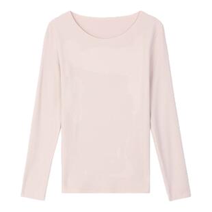 安莉芳专柜正品莫代尔长袖圆领秋衣女士棉毛衫打底上衣ED00444