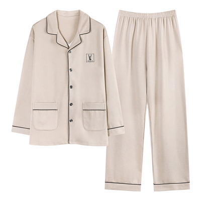 【芬腾】触肤即暖睡衣男秋冬薄绒