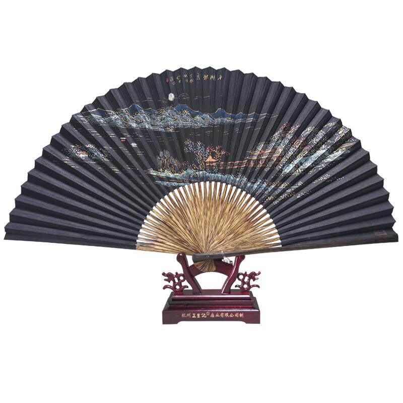 王星记30cm全棕工艺收藏手绘折扇
