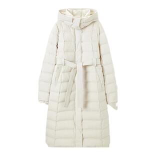 TKY SHOP长款连帽羽绒服女冬季新款时尚休闲加厚羽绒外套收腰显瘦