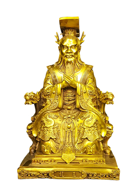 黄铜家居祠堂摆件龙王爷铜像