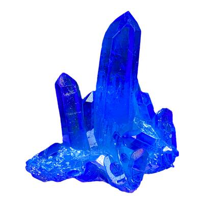 电镀天然白水晶簇原石七彩色摆件