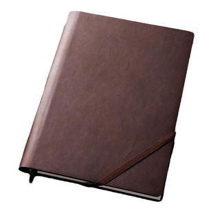 得力22260商务16开16K笔记本加厚耐磨PU皮面本子带插笔工作会议记录本免费刻字企业定制LOGO商务办公记事本