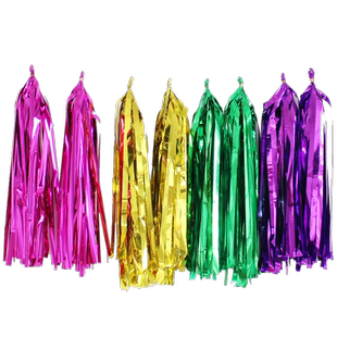 铝膜亮片气球流苏彩带拉花生日派对教室新年布置背景商场春节装饰