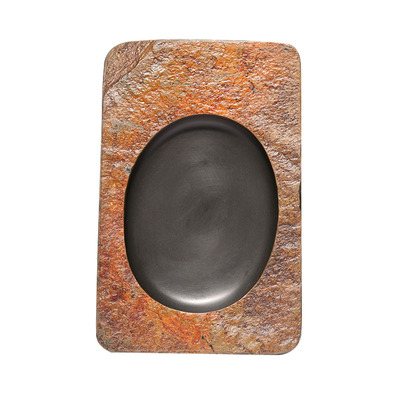 画末老皮鱼籽金晕歙砚