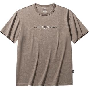 安踏纯棉短袖t恤男士夏季新款百搭宽松透气运动服上衣王一博同款