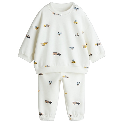 HM冬季童装男婴两件套印花卫衣套装1314909