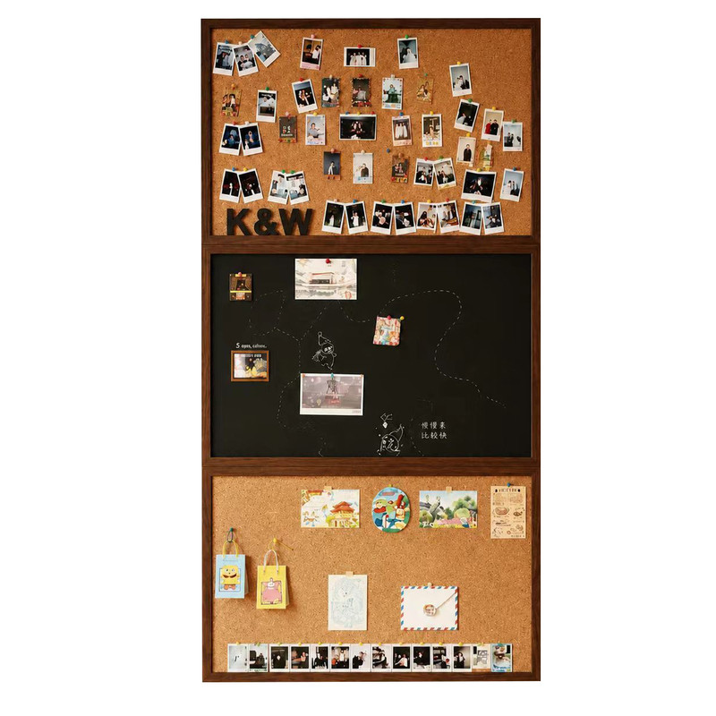 软木黑板一体组合挂式家用儿童涂鸦板办公室公告照片留言板可擦写
