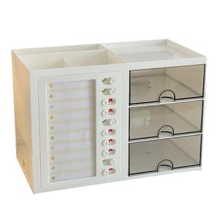 桌面笔筒收纳盒大容量文具整理盒办公室工位神器学生书桌置物架