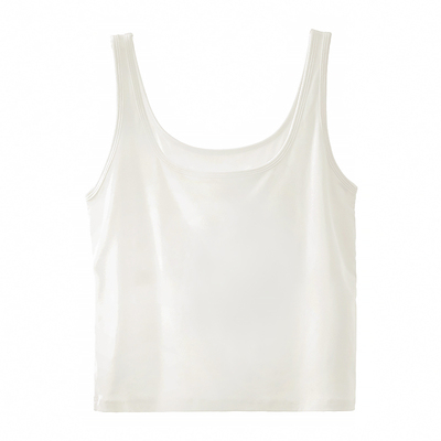 有致真丝内衬吊带背心带胸垫一体