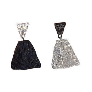 奥特莱斯折扣清仓撤柜捡漏18k金三角几何耳环耳钉outlets女配饰