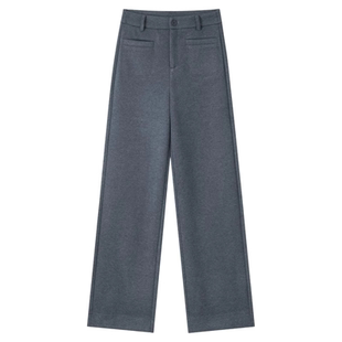 羊毛裤女2025新款阔腿裤秋冬季西装裤高腰显瘦休闲裤窄版直筒裤子