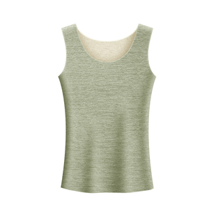 含羊绒蚕丝德绒保暖背心女士加绒加厚大码无痕打底内衣冬2026新款