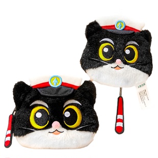上美影黑猫警长毛绒系列零钱包耳机套可爱萌趣大容量百搭便携周边