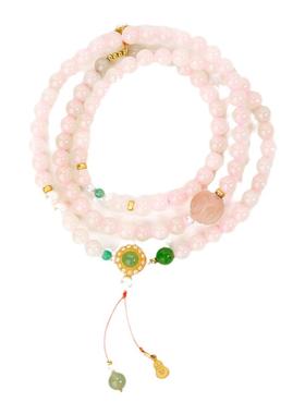 玉源原创多圈手链和田玉藕粉