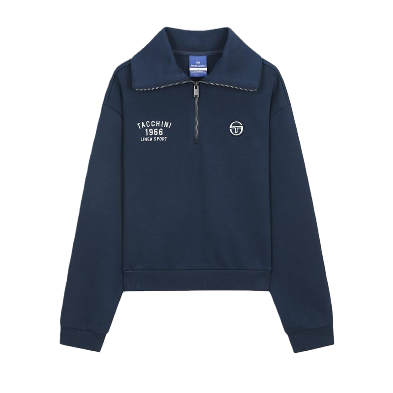 韩国采购Sergio Tacchini女士网球系列法式高领半拉链卫衣