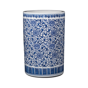 景德镇陶瓷中式大号花瓶箭筒书画缸卷轴缸客厅字画收纳雨伞桶摆件