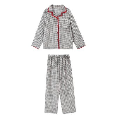 馨帮帮Homedress撞色边格子睡衣