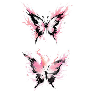 闪粉蝴蝶儿童纹身贴纸男女孩防水持久可爱卡通脸部手臂手背装饰