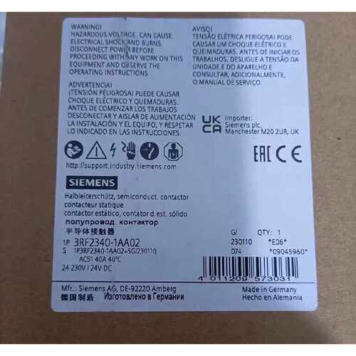 【议价】3RF23401AA02半导体接触器全新品