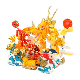 奇妙积木Keeppley玩具瑞龙抱珠大型龙年摆件益智春节限定款送礼物