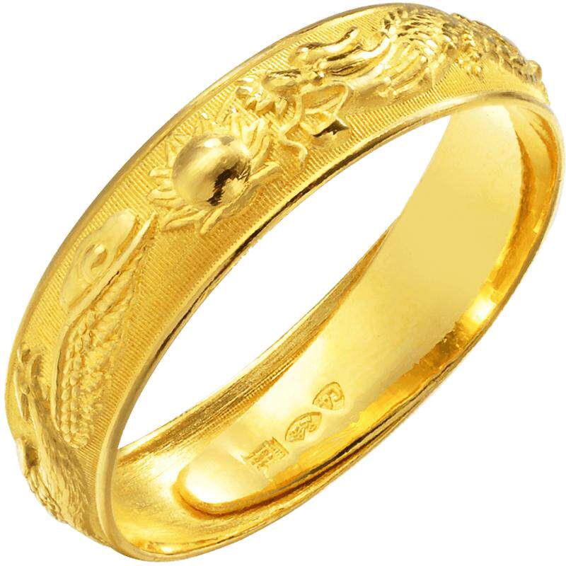 周生生足金情侣戒指结婚开口戒