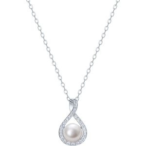 周六福淡水珍珠项链女人鱼之泪珍珠链坠S925银优雅送女友节日礼物