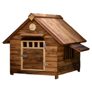 防腐实木狗屋庭院户外防雨北方农村室外狗窝狗笼中大型犬四季狗舍