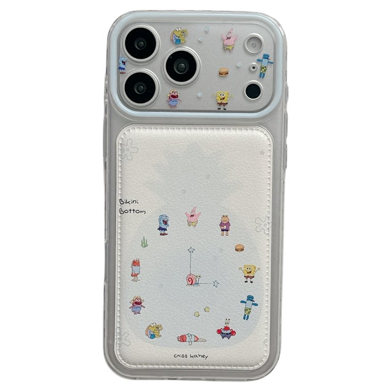 MoreRex可爱趣味比奇堡居民鱼时钟适用苹果18手机壳iphone17promax新款18pro皮质15全包防摔保护套14超好看16