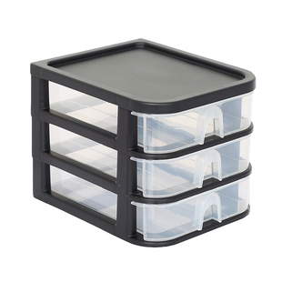 透明塑料简易多三层抽屉桌面收纳盒化妆品卫浴杂物小号整理柜