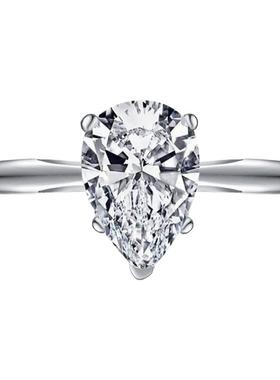 S925纯银水滴型莫桑钻戒指