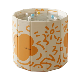 日本泡澡桶儿童折叠洗澡桶小孩可坐浴盆家用游泳浴桶冬天宝宝全身