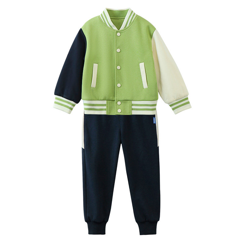 校服套装小学生春秋装三件套绿色儿童运动会班服学院风幼儿园园服