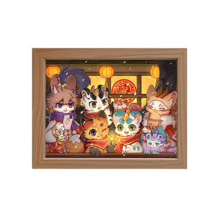 有兽焉镜子灯光画天禄辟邪四不像吐宝周边相框摆件小夜灯新年礼物