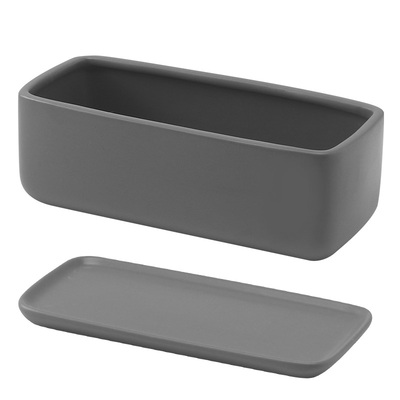 花盆长方形新款简约陶瓷带托盘