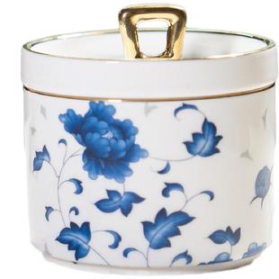 景德镇青花陶瓷墨池带盖大号文房四宝保湿墨盒不干墨防干墨海砚台