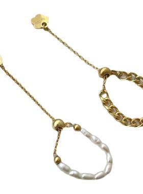 简约小众天然珍珠链条不易掉色女