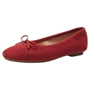 鞋掌柜 “薇薇德芭蕾舞鞋”法式复古仙女蝴蝶结羊皮平底浅口单鞋
