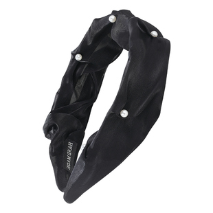 奇美拉新款高级感黑色大号高颅顶宽边发箍法式压发头箍显脸小头饰