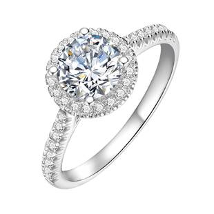 我爱钻石网钻戒一克拉1求婚戒指天然真钻GIA裸钻定制铂金50分70分