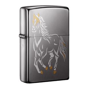 官方正版zippo防风煤油打火机之宝黑冰骏马奔腾创意个性送礼zioop