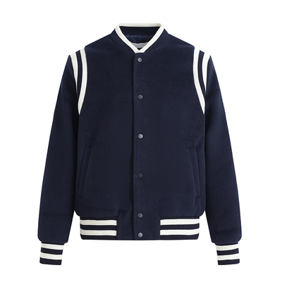 雅痞氛围组毛呢针织螺纹棒球夹克